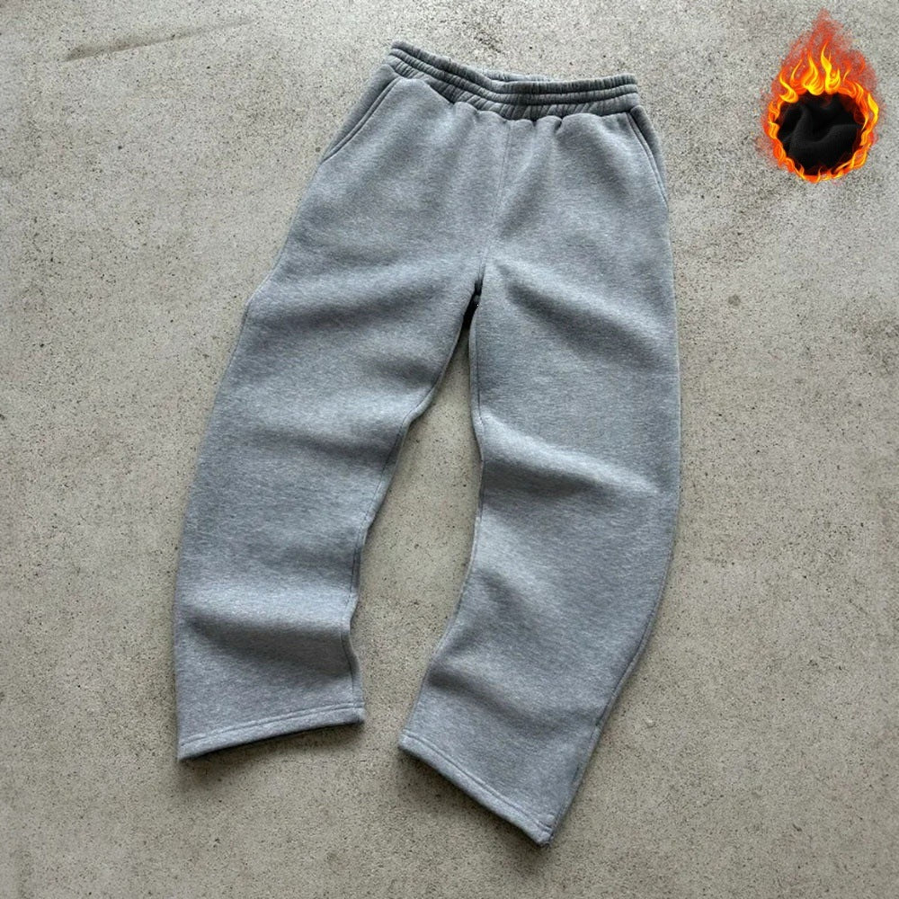 Unisex nan gefütterte Sweatpants mit elastischem Komfortbund, geradem Bein und seitlichen Eingrifftaschen Drune