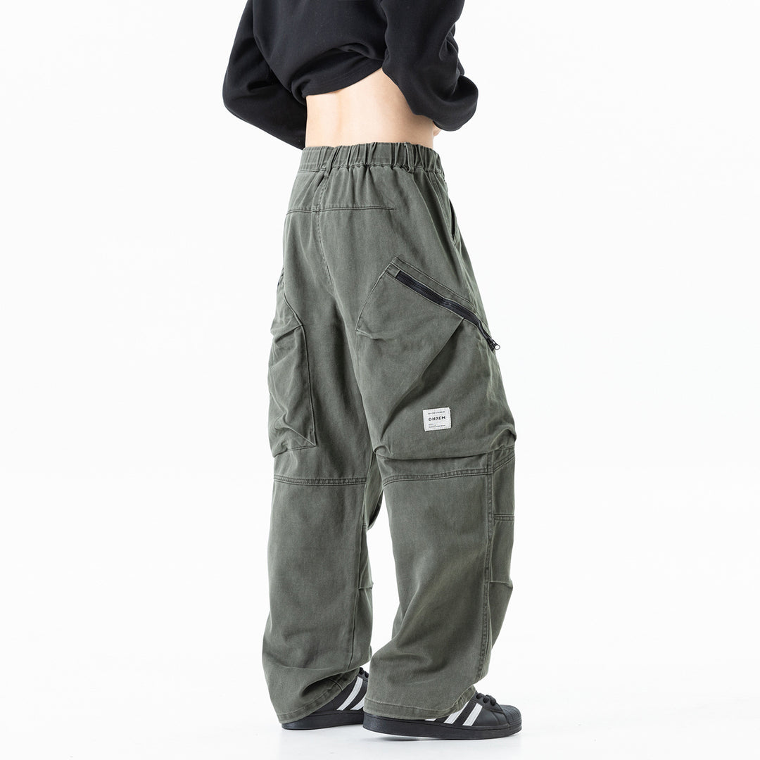Herren Cargo-Hose mit elastischem Bund, multifunktionalen Taschen und verstellbarem Saum Drune