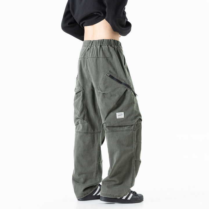 Herren Cargo-Hose mit elastischem Bund, multifunktionalen Taschen und verstellbarem Saum Drune