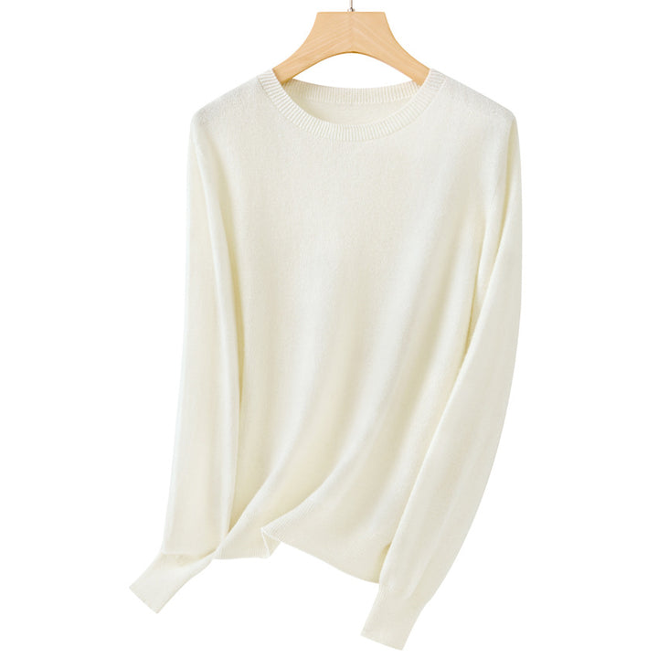 Damen Feiner Rundhals-Pullover aus ultraleichtem Feinstrick mit Rippbündchen Drune