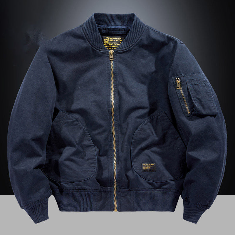 Herren Bomberjacke im Utility-Stil mit Ärmel‑Tasche und Rippbündchen Drune