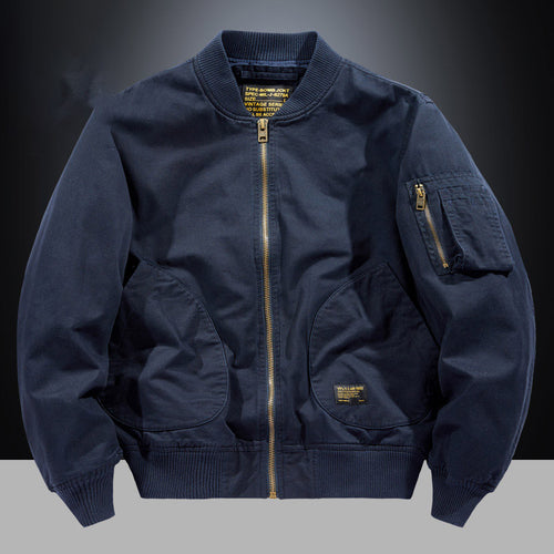 Herren Bomberjacke im Utility-Stil mit Ärmel‑Tasche und Rippbündchen Drune