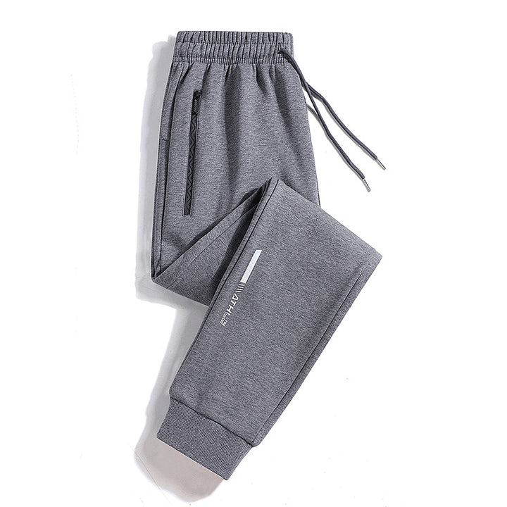 Herren Sportive Jogginghose mit Reißverschlusstasche, Kordelzug und elastischen Bündchen Drune