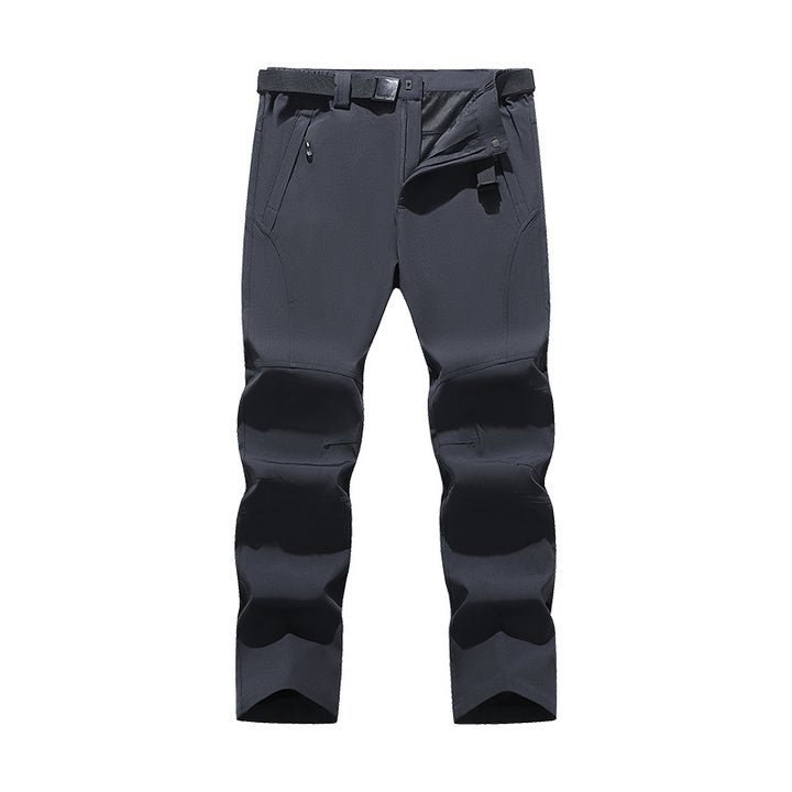 Herren Softshell-Hose für Outdoor mit vorgeformten Knien, integriertem Gürtel und Reißverschlusstaschen Drune