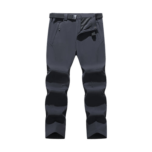 Herren Softshell-Hose für Outdoor mit vorgeformten Knien, integriertem Gürtel und Reißverschlusstaschen Drune