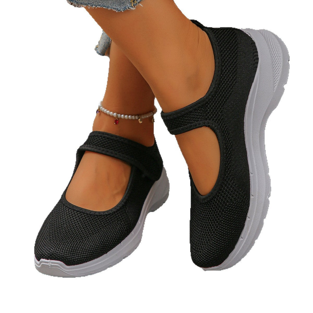 Damen Sportliche Slip-On Sneakers mit atmungsaktivem Mesh-Obermaterial und elastischen Riemen Drune