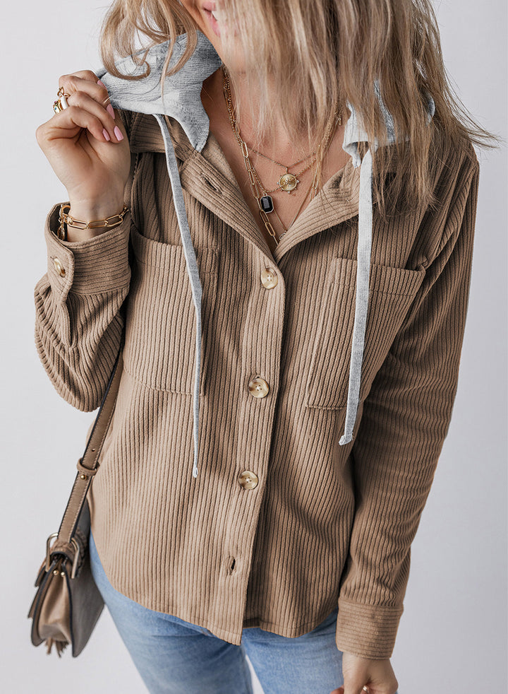 Drune | Revers Knopf Kapuzenjacke