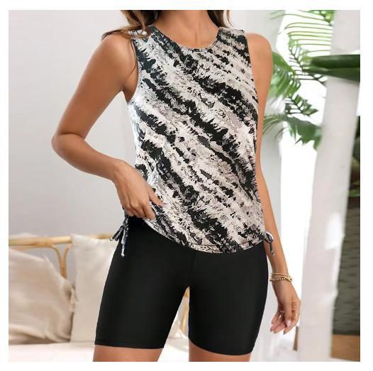 Damen Sportliches Tankini-Set mit verstellbaren Shorts Drune