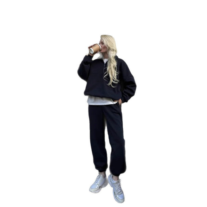 Damen Lässiger Oversized Hoodie und Jogginghose Set Drune