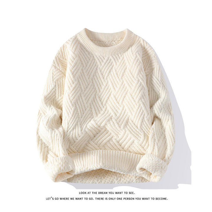 Damen nan grobgestrickter Oversize-Pullover mit Zopfmuster und elastischem Rippbund Drune
