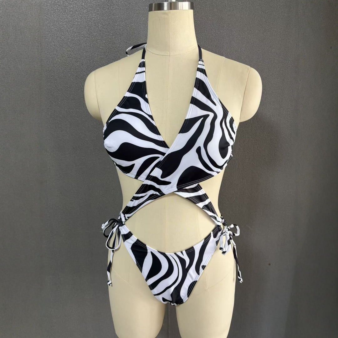 Damen Trendiger Einteiler mit Cross-Over Design Drune