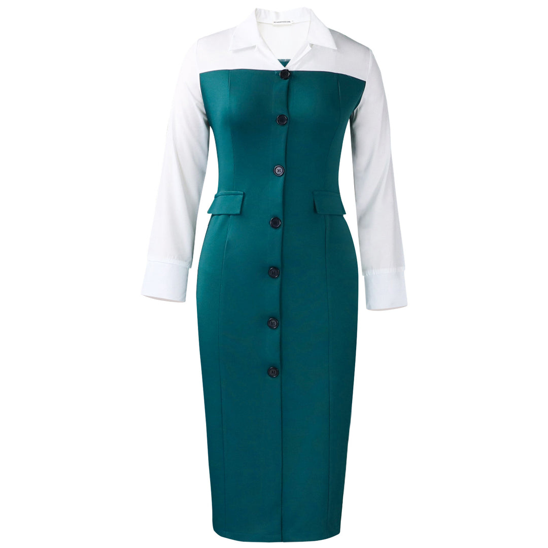 Damen Hemdkleid mit Knopfleiste und langen Ärmeln Drune