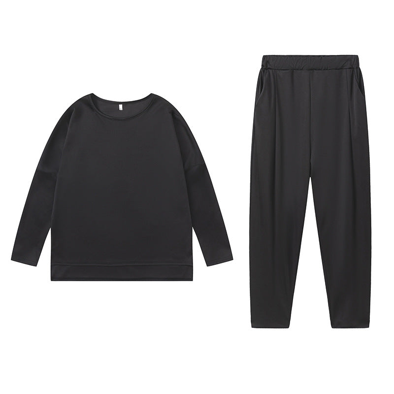 Damen Sportliches Sweat-Outfit mit elastischem Bund und geräumigen Taschen Drune