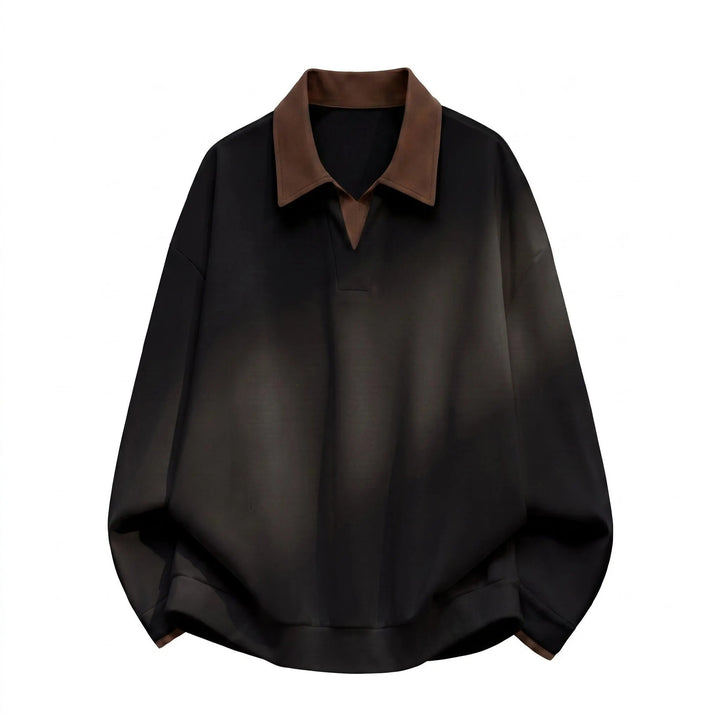 Damen Boxy-Polo-Sweatshirt mit kontrastiertem Spitzkragen Drune