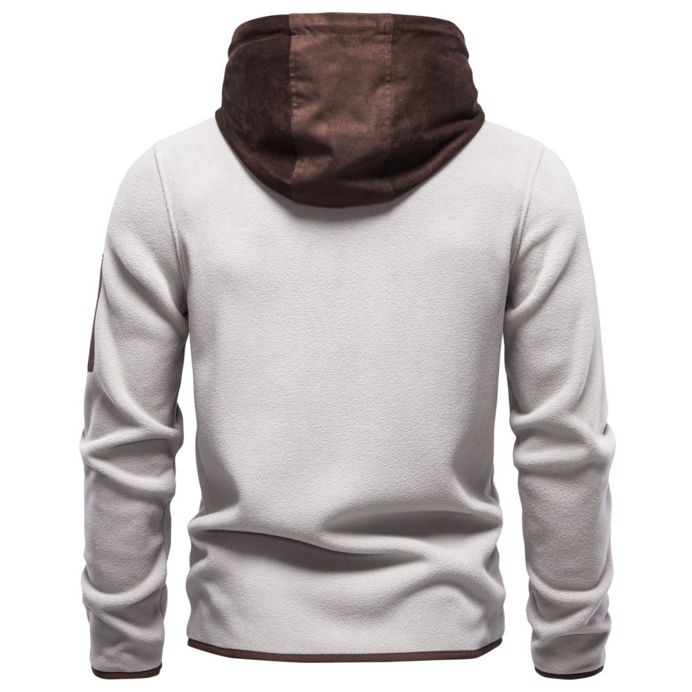 Herren Funktions-Fleecejacke mit Kapuze, Reißverschluss und Ärmel-Reißverschlusstasche Drune