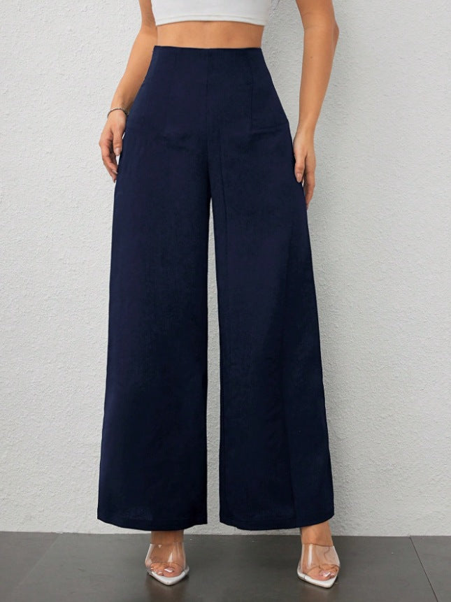 Damen elegante und fließende Hochbund-Hose Drune