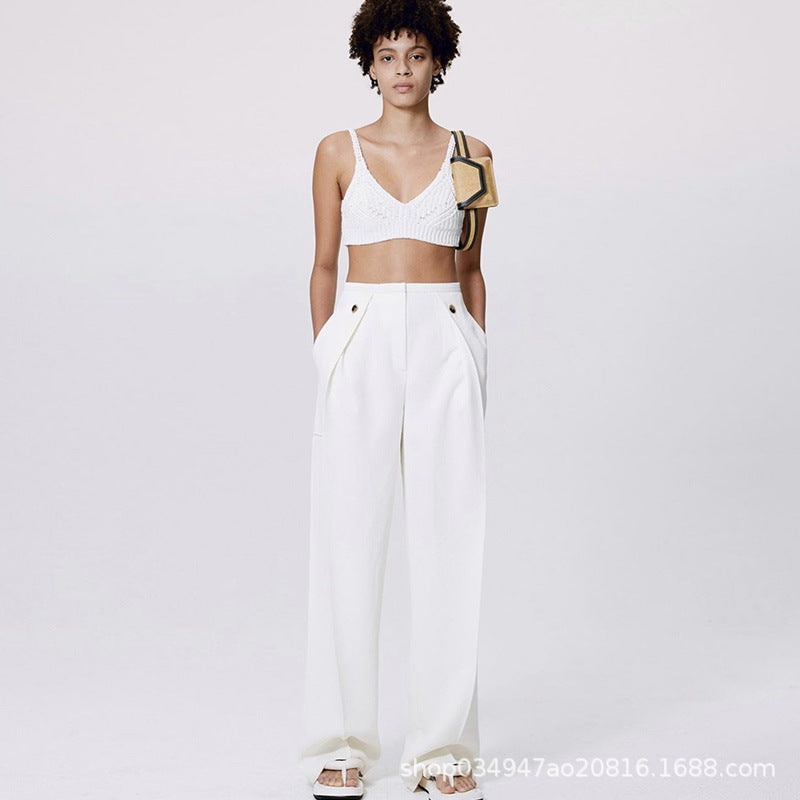 Damen Weit geschnittene Luxe-Hose mit klassischen Falten Drune
