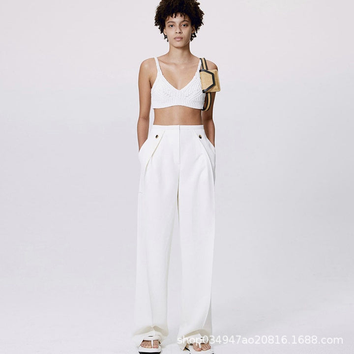 Damen Weit geschnittene Luxe-Hose mit klassischen Falten Drune