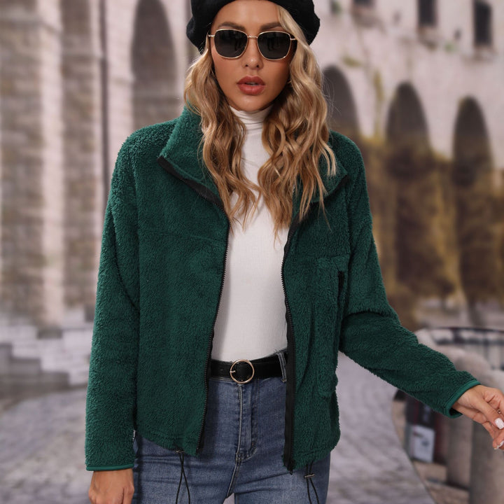 Damen Fleecejacke mit hohem Kragen und praktischen Reißverschlusstaschen Drune
