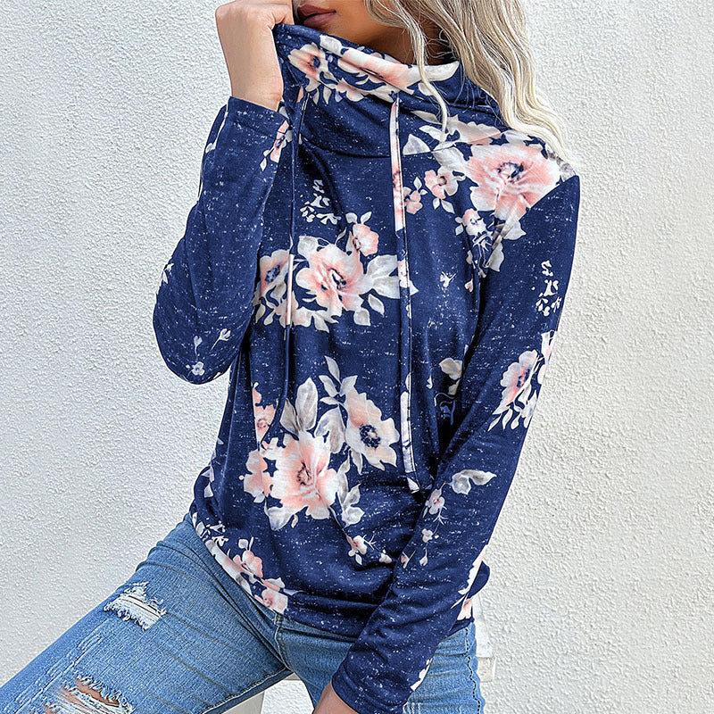 Damen Floral Motiv Hoodie Drune