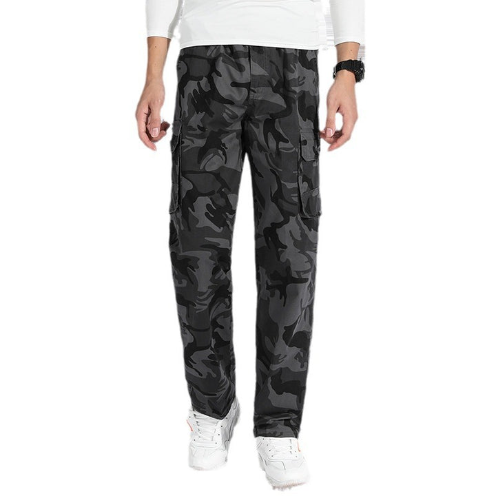 Herren Camouflage Cargohose im Army‑Stil mit geradem Schnitt, Mehrfach‑Taschen & robusten Nähten Drune