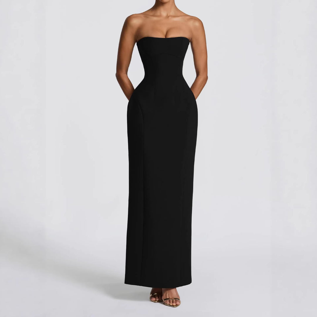 Damen Elegantes Cocktailkleid mit schulterfreiem Schnitt Drune