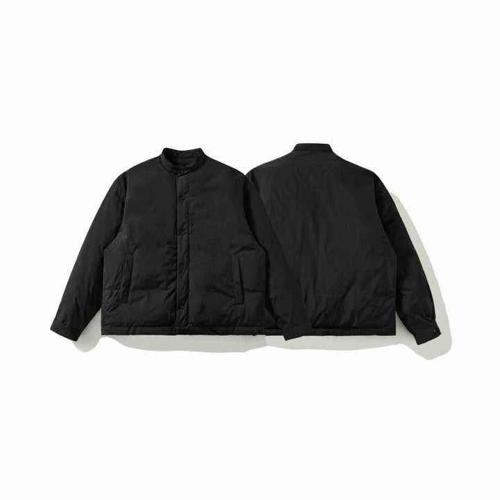 Unisex Boxy wattierte Kurzjacke mit Stehkragen und verdeckter Druckknopfleiste Drune
