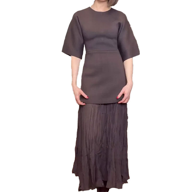 Damen Maxikleid mit elegantem Falten-Design und modernem Schnitt Drune