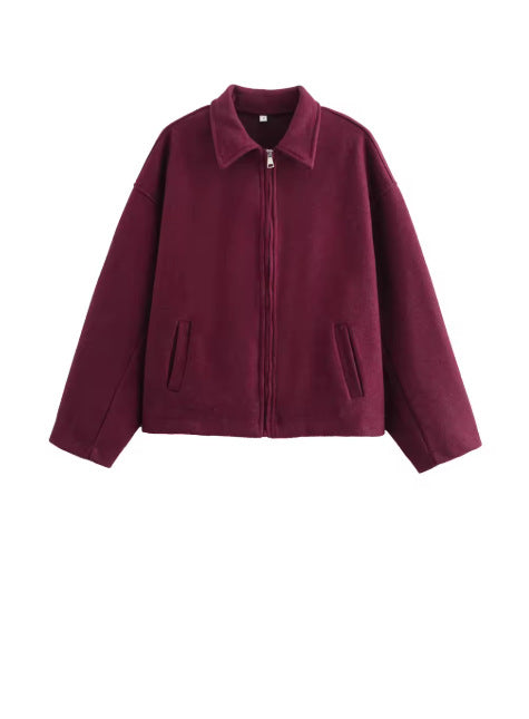Damen lässige Fleecejacke mit hohem Kragen und praktischen Taschen Drune