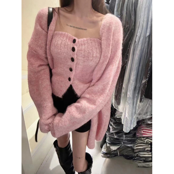 Damen Strickjacke mit Knopfdetail und weitem Schnitt Drune