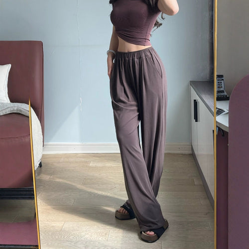 Damen Weite Chino-Hose mit elastischem Bund Drune
