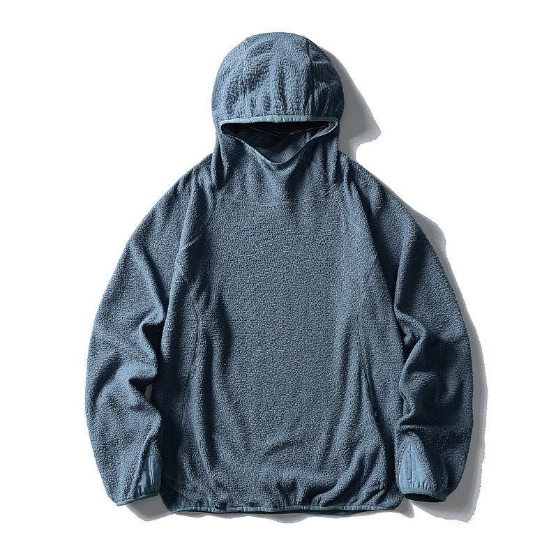 Unisex Fleece-Hoodie im Oversize mit Teddyfleece, hochschließendem Kragen und elastischem Saum Drune