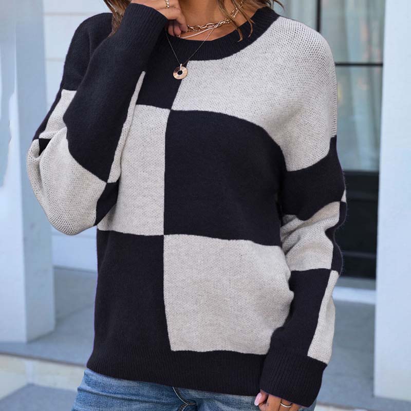 Drune | Karierter Strickpullover