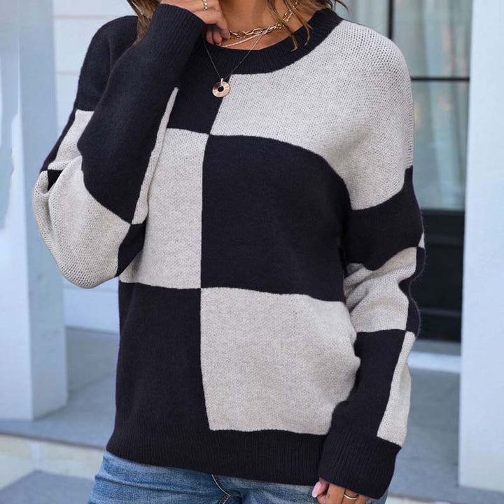 Drune | Karierter Strickpullover