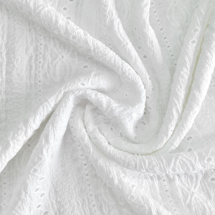 Damen elegante Bluse mit Rüschendetails und Lochstickerei Drune