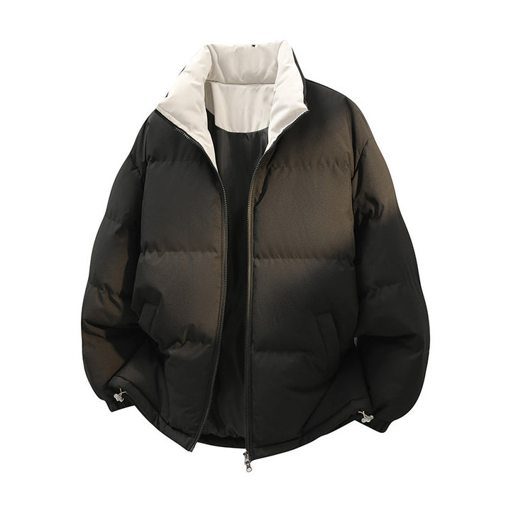 Unisex Oversize-Steppjacke mit hohem Kragen, zweifarbiger Innenfütterung & verstellbarem Saum Drune