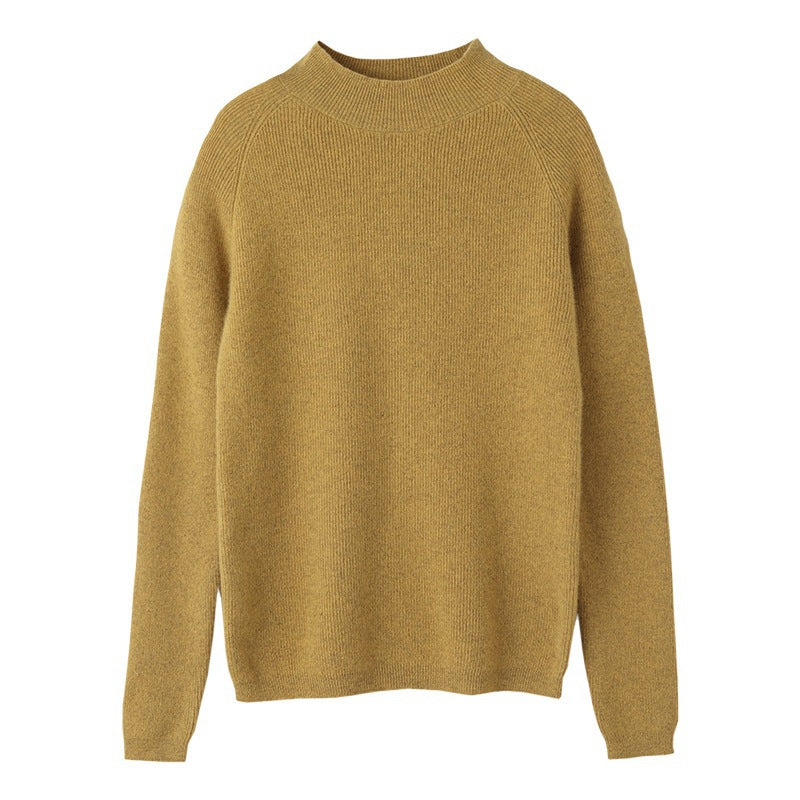 Damen Schmal geschnittener Stehkragenpullover aus leichtem Feinstrick mit feiner Rippenstruktur Drune