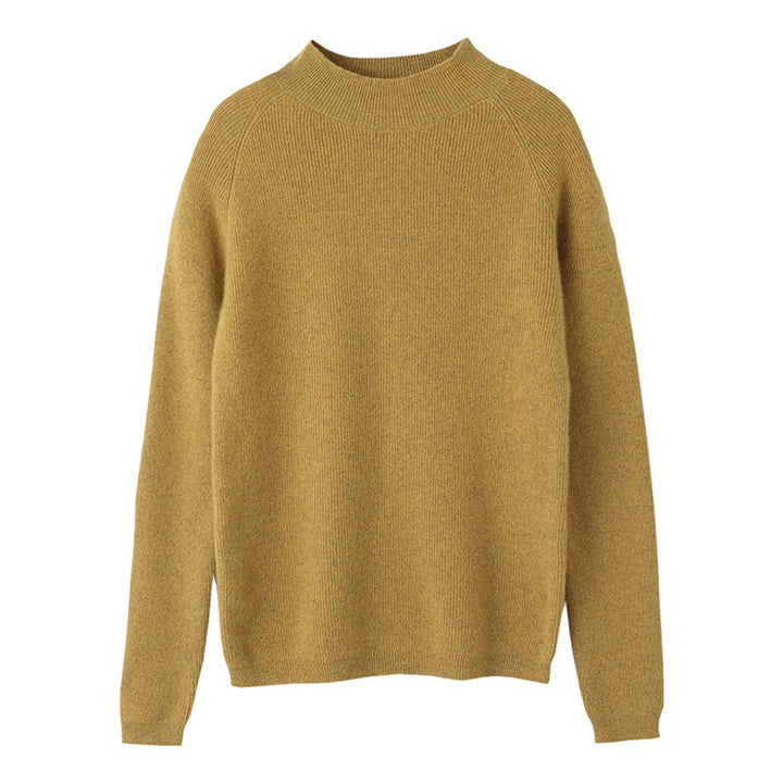 Damen Schmal geschnittener Stehkragenpullover aus leichtem Feinstrick mit feiner Rippenstruktur Drune