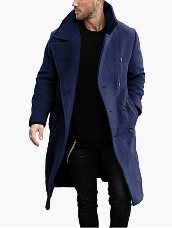 Herren eleganter Mantel mit breitem Kragen Drune