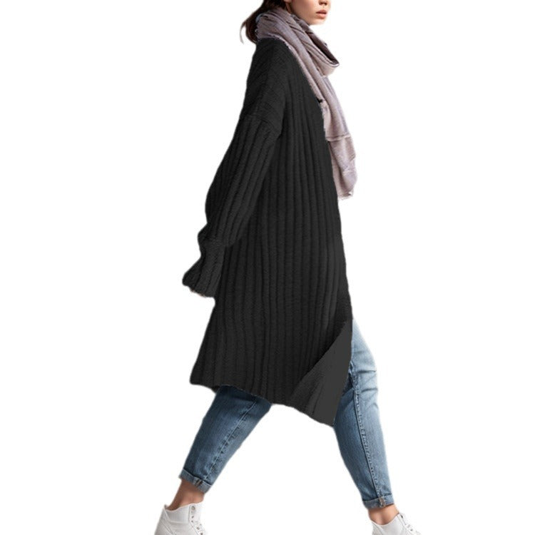 Damen Langstrickjacke mit offenem Design und современной Struktur Drune