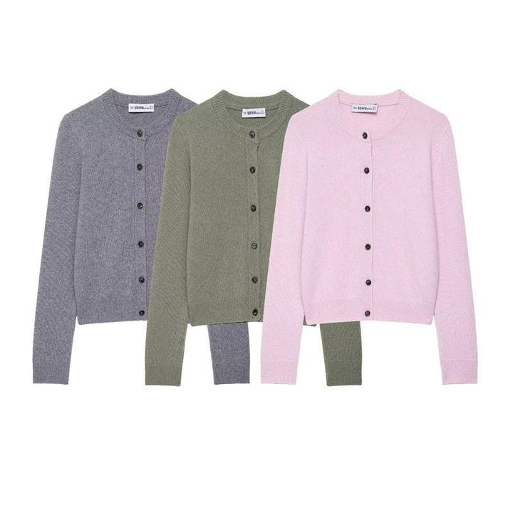 Damen Strickjacke mit durchgehender Knopfleiste und feiner Textur Drune