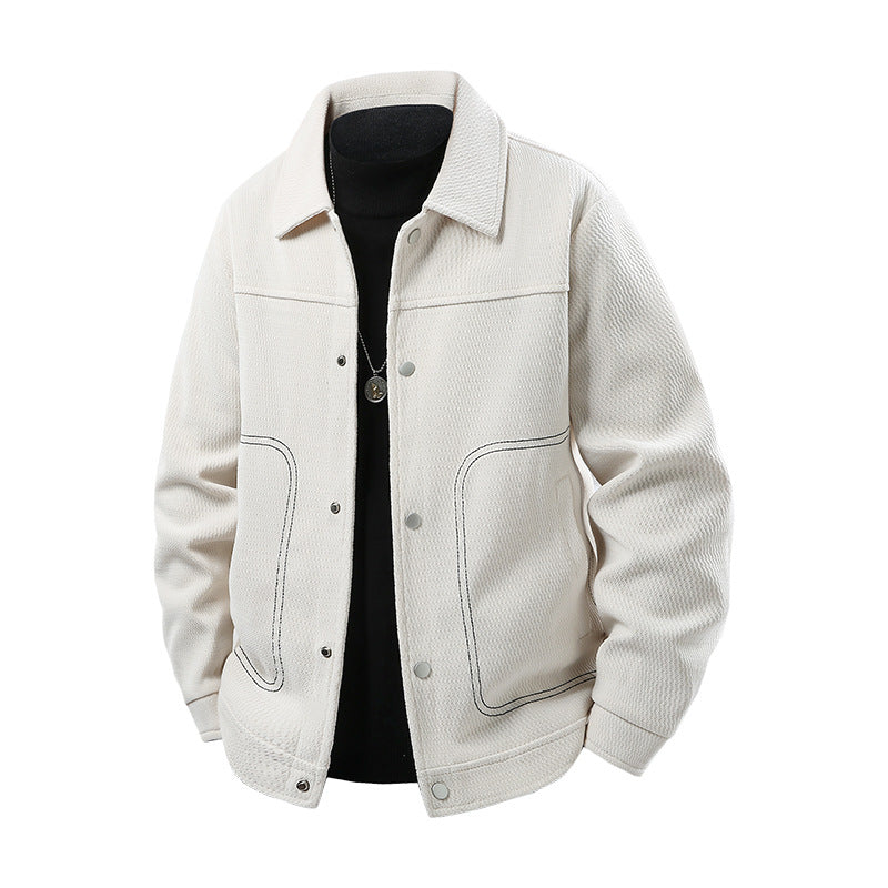 Herren Freizeitjacke mit großzügigen Taschen und eleganter Textur Drune