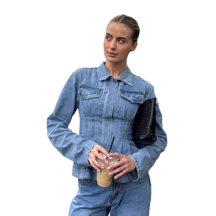 Damen Taillierte Jeansjacke mit konturierenden Abnähern Drune