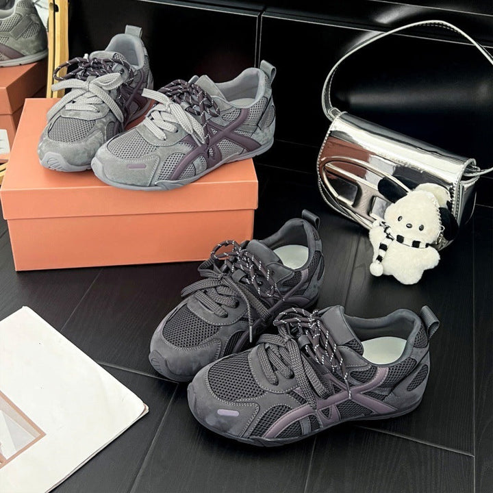 Damen Sportliche Sneaker mit atmungsaktiven Mesh-Einsätzen und stabiler Sohle Drune