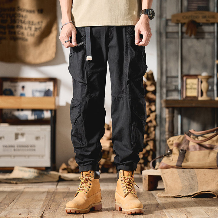 Herren Cargo-Hose im Utility-Stil mit verstärkten Knien und verstellbarem Saum Drune