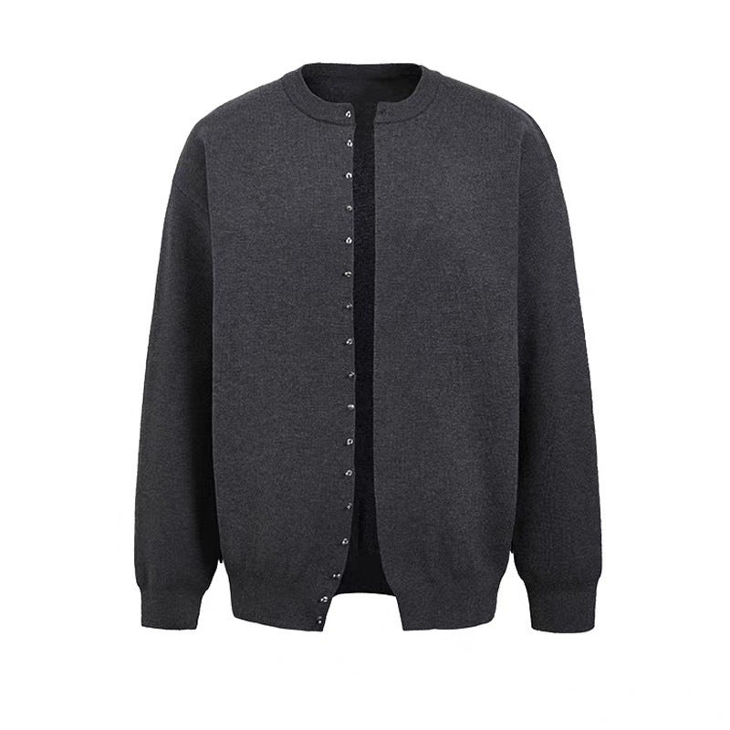 Herren Lässige Strickjacke mit Knopfleiste Drune