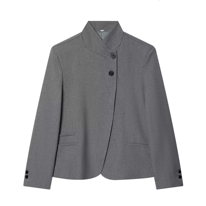 Damen Taillierter Blazer mit Stehkragen und verdeckter Knopfleiste Drune