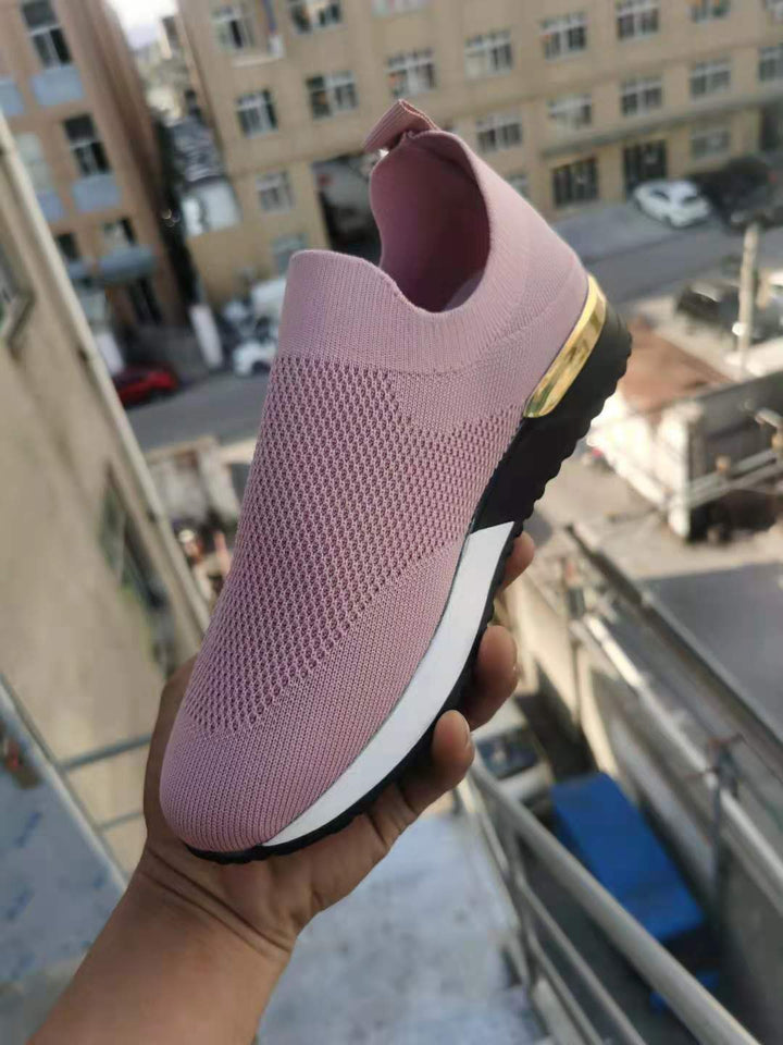 Damen Atmungsaktive Slip-On Sneaker mit trendiger Textiloberfläche und elastischem Kragen Drune