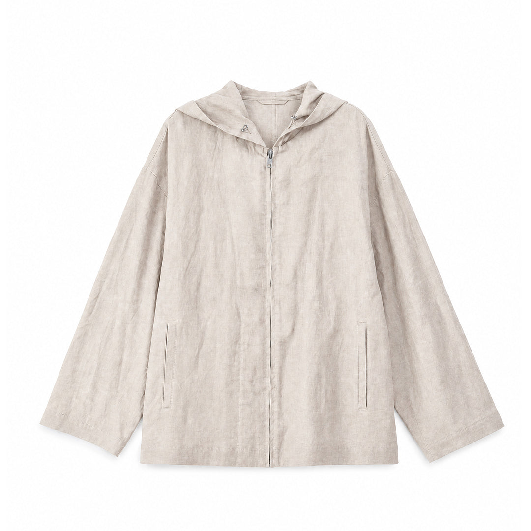 Damen Leichte Kapuzenjacke aus Leinen Drune