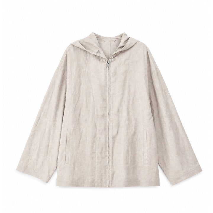 Damen Leichte Kapuzenjacke aus Leinen Drune